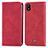 Leather Case Stands Flip Cover Holder S04D for Wiko Y61 Red