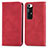 Leather Case Stands Flip Cover Holder S04D for Xiaomi Mi 10S 5G Red