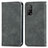 Leather Case Stands Flip Cover Holder S04D for Xiaomi Mi 10T 5G Gray