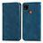 Leather Case Stands Flip Cover Holder S04D for Xiaomi POCO C3 Blue