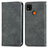 Leather Case Stands Flip Cover Holder S04D for Xiaomi POCO C3 Gray