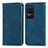 Leather Case Stands Flip Cover Holder S04D for Xiaomi Poco F4 5G Blue