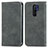 Leather Case Stands Flip Cover Holder S04D for Xiaomi Poco M2 Gray