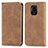 Leather Case Stands Flip Cover Holder S04D for Xiaomi Poco M2 Pro Brown