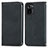 Leather Case Stands Flip Cover Holder S04D for Xiaomi Poco M5S Black