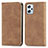 Leather Case Stands Flip Cover Holder S04D for Xiaomi Poco X4 GT 5G Brown