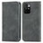 Leather Case Stands Flip Cover Holder S04D for Xiaomi Redmi 10 (2022) Gray