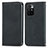 Leather Case Stands Flip Cover Holder S04D for Xiaomi Redmi 10 4G Black