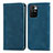 Leather Case Stands Flip Cover Holder S04D for Xiaomi Redmi 10 4G Blue
