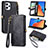 Leather Case Stands Flip Cover Holder S04D for Xiaomi Redmi 12 4G