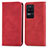 Leather Case Stands Flip Cover Holder S04D for Xiaomi Redmi K40S 5G Red