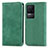 Leather Case Stands Flip Cover Holder S04D for Xiaomi Redmi K50 5G Green