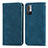 Leather Case Stands Flip Cover Holder S04D for Xiaomi Redmi Note 10 5G Blue
