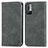 Leather Case Stands Flip Cover Holder S04D for Xiaomi Redmi Note 10 5G Gray