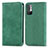 Leather Case Stands Flip Cover Holder S04D for Xiaomi Redmi Note 10 5G Green