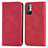 Leather Case Stands Flip Cover Holder S04D for Xiaomi Redmi Note 10 5G Red