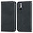 Leather Case Stands Flip Cover Holder S04D for Xiaomi Redmi Note 10 JE 5G Black