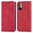 Leather Case Stands Flip Cover Holder S04D for Xiaomi Redmi Note 10 JE 5G Red