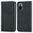 Leather Case Stands Flip Cover Holder S04D for Xiaomi Redmi Note 10 Pro 4G Black