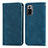 Leather Case Stands Flip Cover Holder S04D for Xiaomi Redmi Note 10 Pro 4G Blue