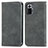 Leather Case Stands Flip Cover Holder S04D for Xiaomi Redmi Note 10 Pro 4G Gray
