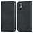 Leather Case Stands Flip Cover Holder S04D for Xiaomi Redmi Note 10T 5G Black