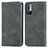 Leather Case Stands Flip Cover Holder S04D for Xiaomi Redmi Note 10T 5G Gray