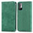 Leather Case Stands Flip Cover Holder S04D for Xiaomi Redmi Note 10T 5G Green