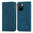 Leather Case Stands Flip Cover Holder S04D for Xiaomi Redmi Note 11 4G (2021) Blue