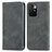 Leather Case Stands Flip Cover Holder S04D for Xiaomi Redmi Note 11 4G (2021) Gray