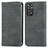 Leather Case Stands Flip Cover Holder S04D for Xiaomi Redmi Note 11 4G (2022) Gray