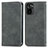 Leather Case Stands Flip Cover Holder S04D for Xiaomi Redmi Note 11 SE India 4G Gray