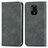 Leather Case Stands Flip Cover Holder S04D for Xiaomi Redmi Note 9 Pro Gray