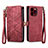 Leather Case Stands Flip Cover Holder S05D for Apple iPhone 13 Pro Max Red