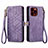 Leather Case Stands Flip Cover Holder S05D for Apple iPhone 15 Pro Purple