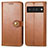 Leather Case Stands Flip Cover Holder S05D for Google Pixel 6 Pro 5G Brown