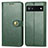 Leather Case Stands Flip Cover Holder S05D for Google Pixel 6a 5G Green