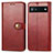 Leather Case Stands Flip Cover Holder S05D for Google Pixel 6a 5G Red