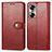 Leather Case Stands Flip Cover Holder S05D for Huawei Honor 60 5G Red