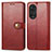 Leather Case Stands Flip Cover Holder S05D for Huawei Nova 9 Pro Red