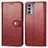 Leather Case Stands Flip Cover Holder S05D for Motorola Moto Edge Lite 5G Red