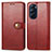 Leather Case Stands Flip Cover Holder S05D for Motorola Moto Edge Plus (2022) 5G Red