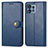 Leather Case Stands Flip Cover Holder S05D for Motorola Moto Edge Plus (2023) 5G Blue