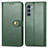 Leather Case Stands Flip Cover Holder S05D for Motorola Moto Edge S30 5G Green