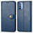 Leather Case Stands Flip Cover Holder S05D for Motorola Moto G31 Blue