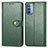 Leather Case Stands Flip Cover Holder S05D for Motorola Moto G31 Green