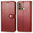 Leather Case Stands Flip Cover Holder S05D for Motorola Moto G40 Fusion Red