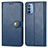 Leather Case Stands Flip Cover Holder S05D for Motorola Moto G41 Blue