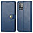 Leather Case Stands Flip Cover Holder S05D for OnePlus 9R 5G Blue