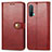 Leather Case Stands Flip Cover Holder S05D for OnePlus Nord CE 5G Red